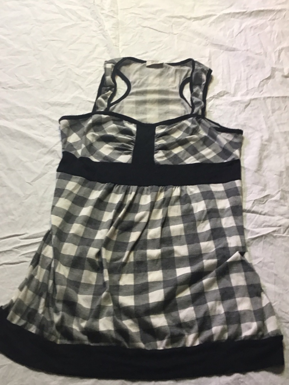 AMOS Fashion Black and White Gingham Sleeveless Top